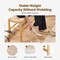 Natural Wood Paper Rope Bench with Steel and Oak Frame, Non-Slip Feet